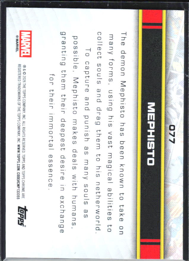 Mephisto 2026 Chrome Marvel #077 – baksida