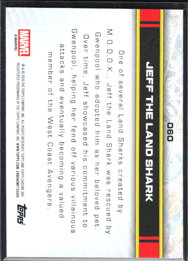 Jeff the Land Shark 2026 Chrome Marvel #060 – baksida