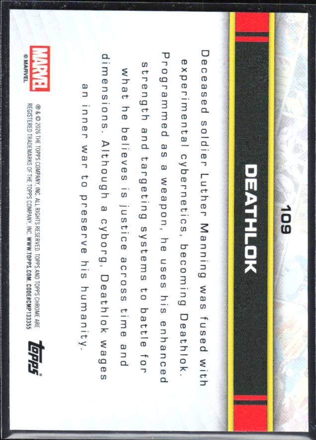 Deathlok 2026 Chrome Marvel #109 – baksida