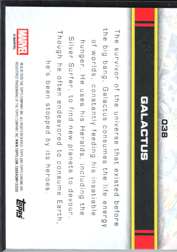 Galactus 2026 Chrome Marvel #038 – baksida