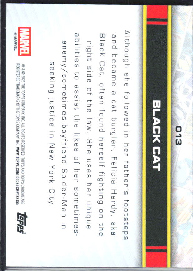 Black Cat 2026 Chrome Marvel #013 – baksida
