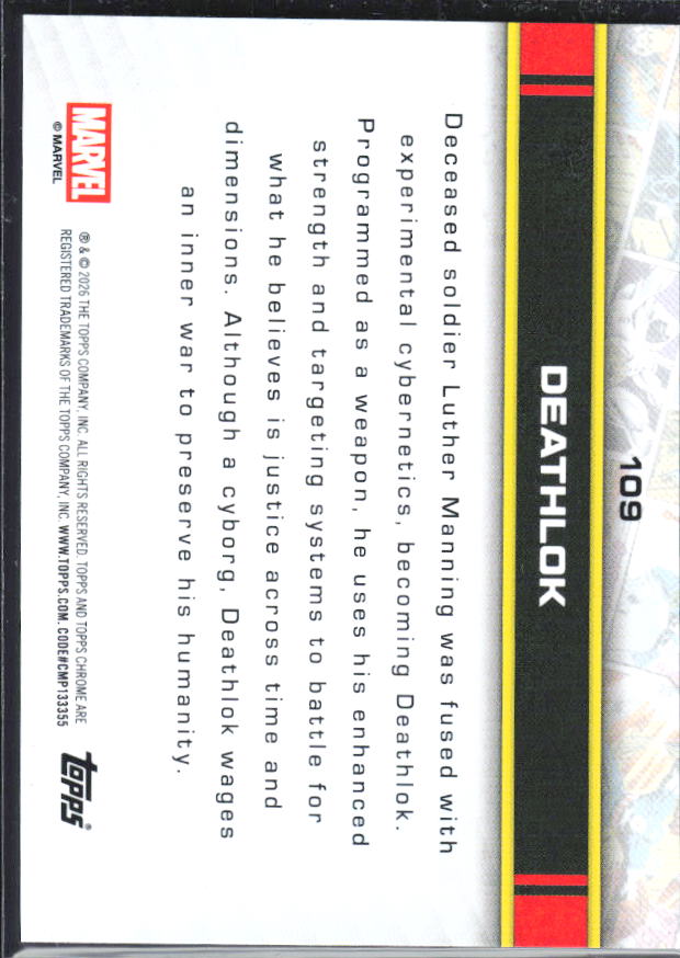 Deathlok 2026 Chrome Marvel #109 – baksida