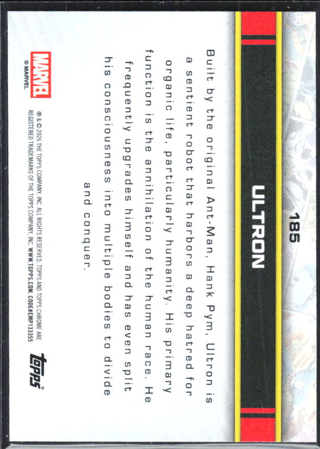 Ultron 2026 Chrome Marvel #185 – baksida