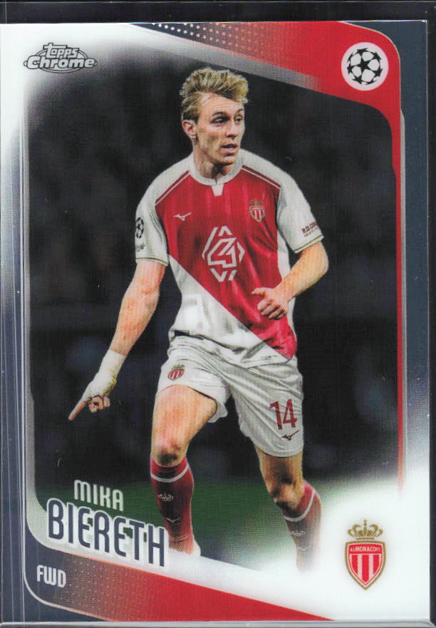 Mika Biereth 2025-26 Chrome UEFA #178 – framsida