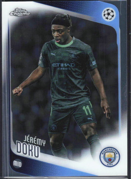 Jérémy Doku 2025-26 Chrome UEFA #47 – framsida