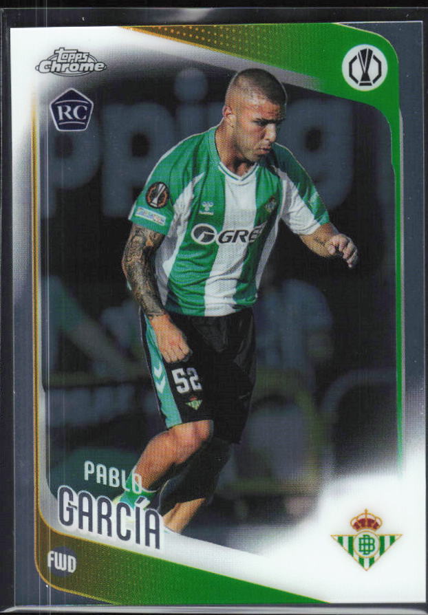 Pablo García 2025-26 Chrome UEFA RC #174 – framsida
