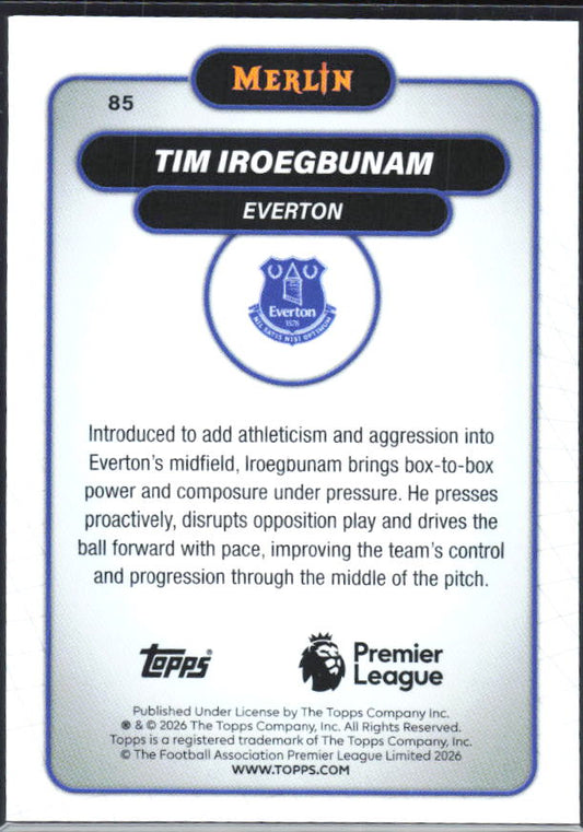 Tim Iroegbunam 2026 Merlin Premier League #85 – baksida