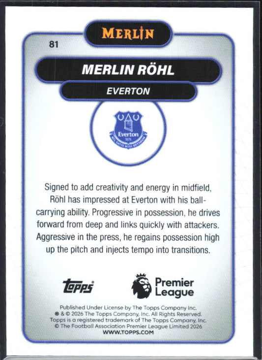 Merlin Röhl 2026 Merlin Premier League #81 – baksida