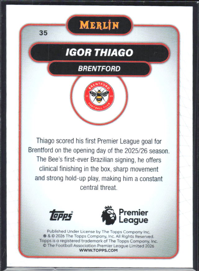 Igor Thiago 2026 Merlin Premier League #35 – baksida
