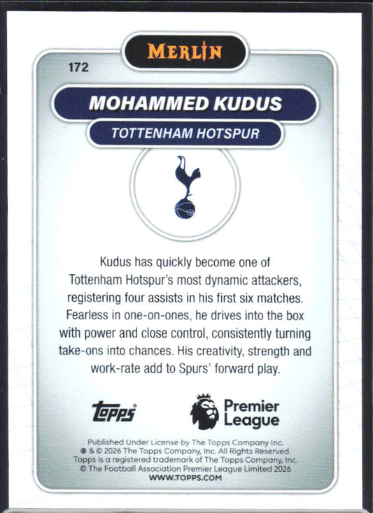 Mohammed Kudus 2026 Merlin Premier League #172 – baksida