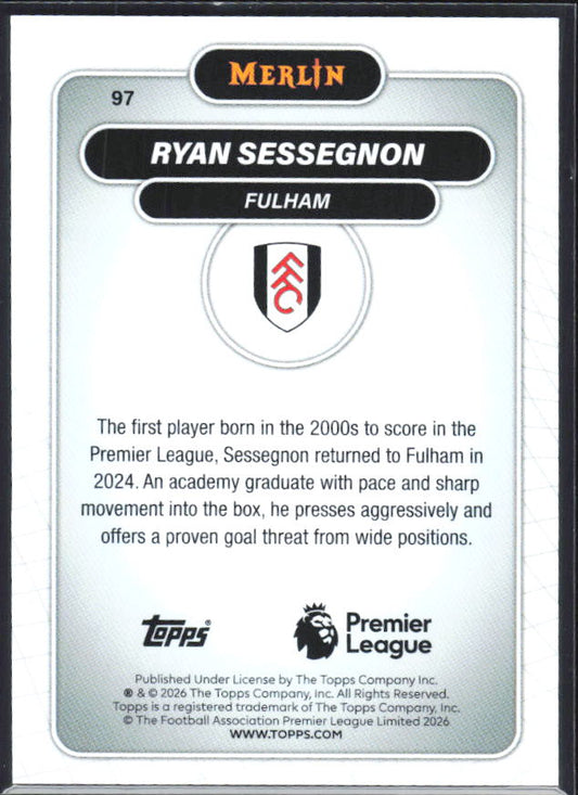 Ryan Sessegnon 2026 Merlin Premier League #97 – baksida