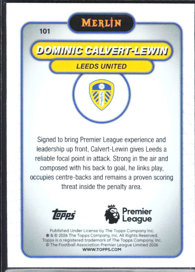Dominic Calvert-Lewin 2026 Merlin Premier League #101 – baksida