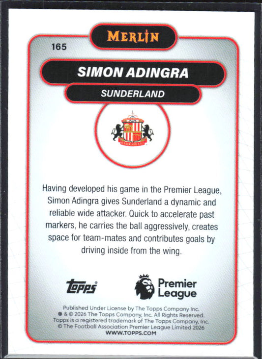 Simon Adingra 2026 Merlin Premier League #165 – baksida