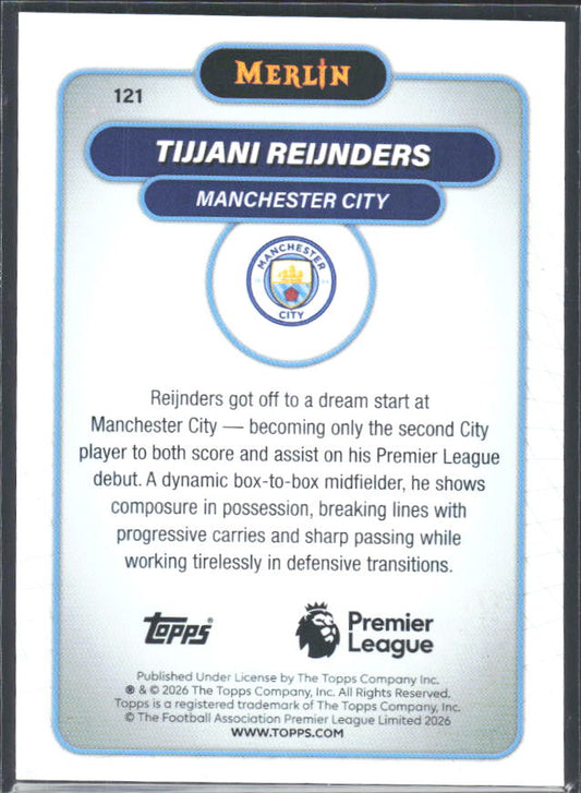 Tijjani Reijnders 2026 Merlin Premier League #121 – baksida