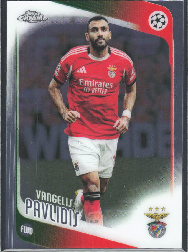 Vangelis Pavlidis 2025-26 Chrome UEFA #34 – framsida