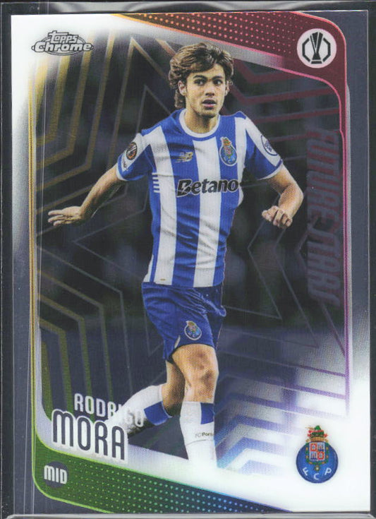 Rodrigo Mora 2025-26 Chrome UEFA Future Stars #83 – framsida