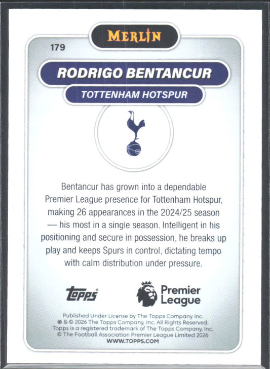 Rodrigo Bentancur 2026 Merlin Premier League #179 – baksida