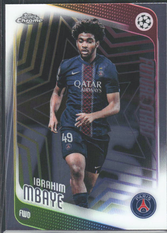 Ibrahim Mbaye 2025-26 Chrome UEFA Future Stars #158 – framsida