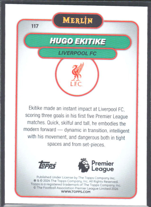 Hugo Ekitike 2026 Merlin Premier League #117 – baksida