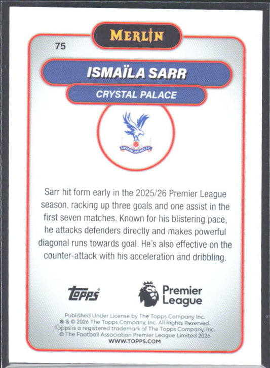 Ismaïla Sarr 2026 Merlin Premier League #75 – baksida