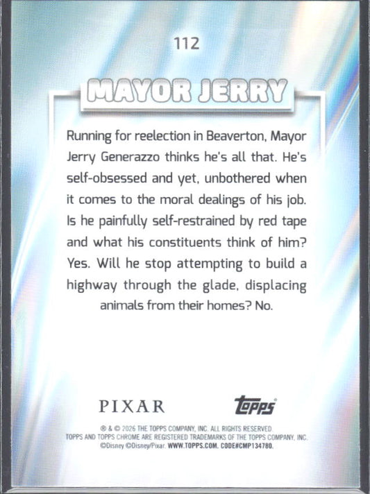 Mayor Jerry 2026 Chrome Disney #112 – baksida