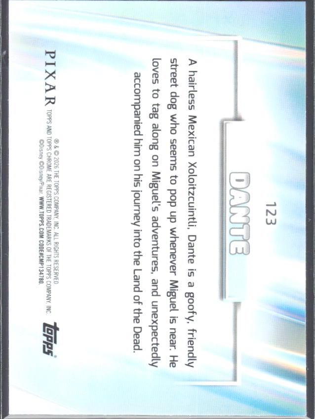 Dante 2026 Chrome Disney #123 – baksida