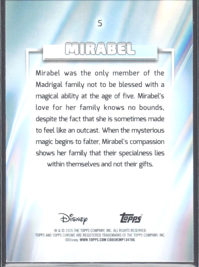 Mirabel 2026 Chrome Disney #5 – baksida