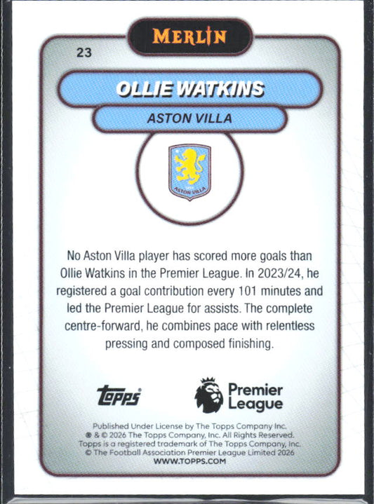 Ollie Watkins 2026 Merlin Premier League #23 – baksida