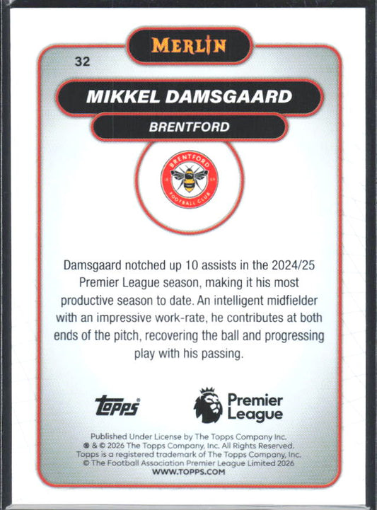 Mikkel Damsgaard 2026 Merlin Premier League #32 – baksida
