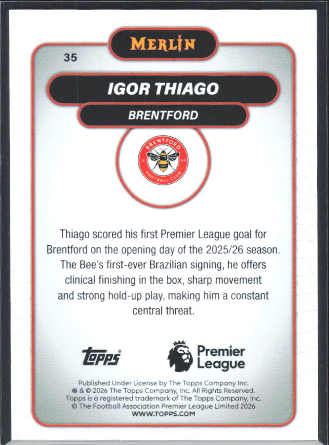 Igor Thiago 2026 Merlin Premier League #35 – baksida