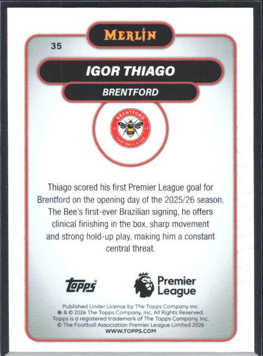 Igor Thiago 2026 Merlin Premier League #35 – baksida