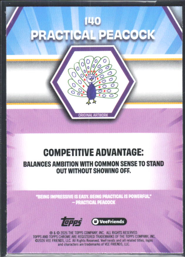 Practical Peacock 2026 Chrome VeeFriends #140 – baksida