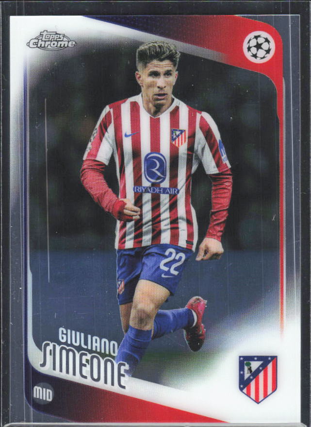 Giuliano Simeone 2025-26 Chrome UEFA #100 – framsida