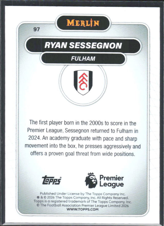 Ryan Sessegnon 2026 Merlin Premier League #97 – baksida