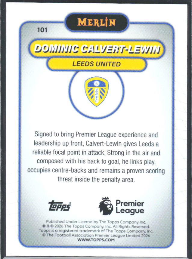Dominic Calvert-Lewin 2026 Merlin Premier League #101 – baksida