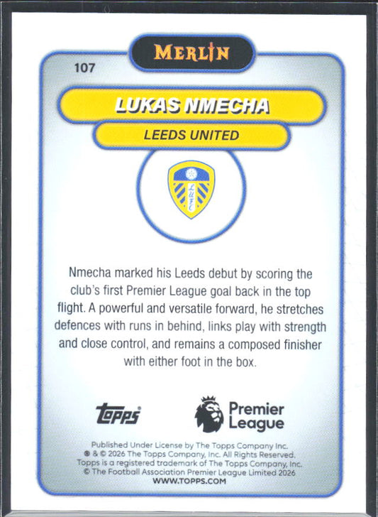 Lukas Nmecha 2026 Merlin Premier League #107 – baksida
