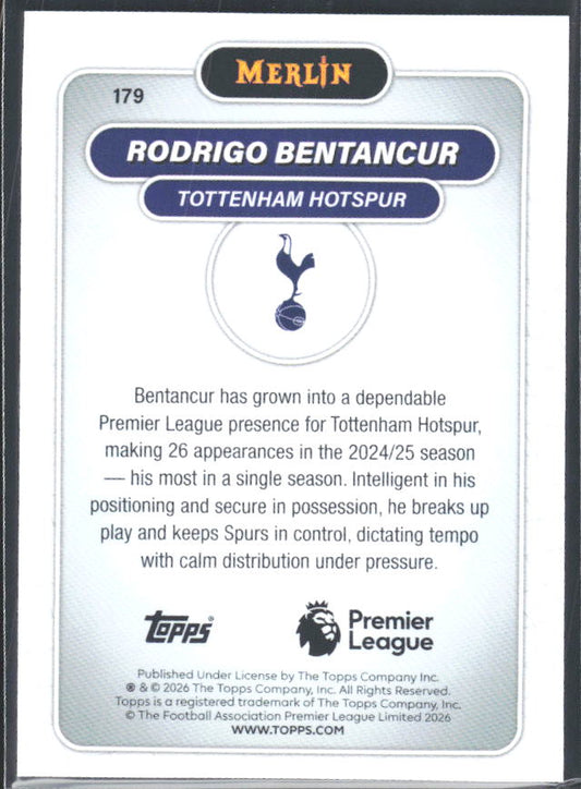 Rodrigo Bentancur 2026 Merlin Premier League #179 – baksida
