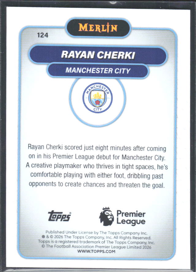 Rayan Cherki 2026 Merlin Premier League #124 – baksida