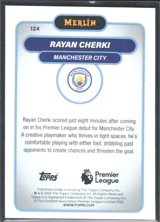 Rayan Cherki 2026 Merlin Premier League #124 – baksida