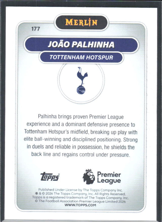João Palhinha 2026 Merlin Premier League #177 – baksida