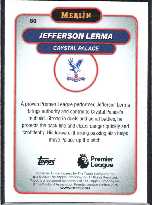 Jefferson Lerma 2026 Merlin Premier League #80 – baksida