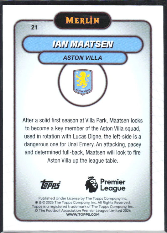 Ian Maatsen 2026 Merlin Premier League #21 – baksida
