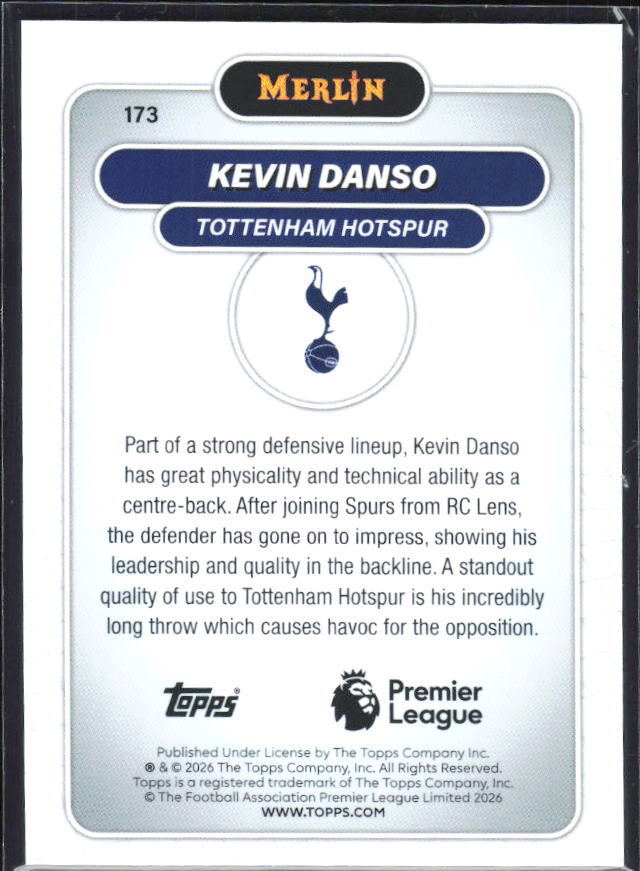 Kevin Danso 2026 Merlin Premier League #173 – baksida