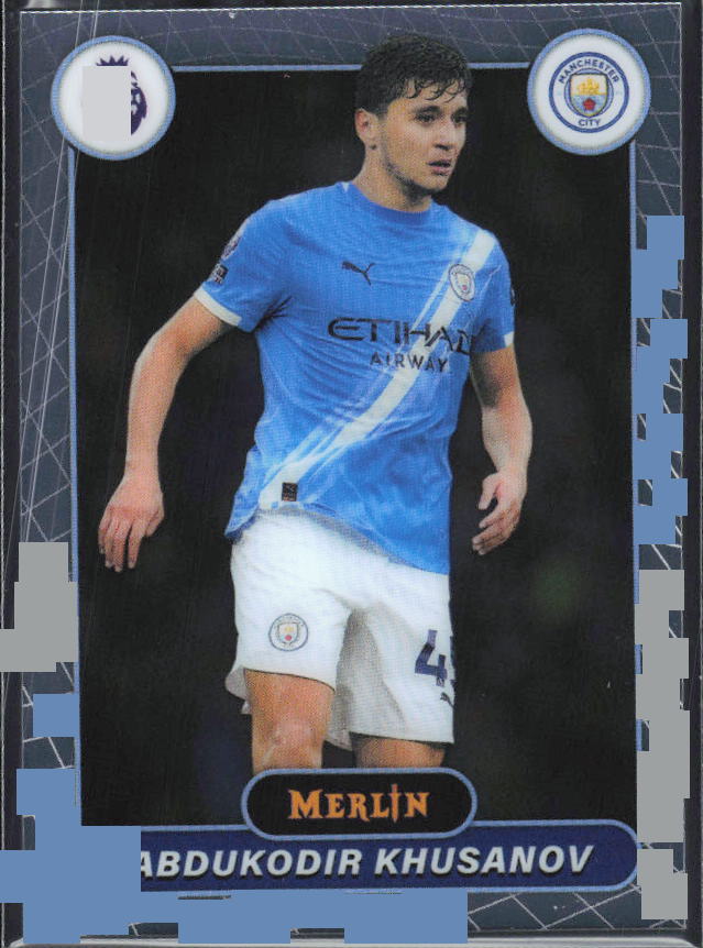 Abdukodir Khusanov 2026 Merlin Premier League #128 – framsida