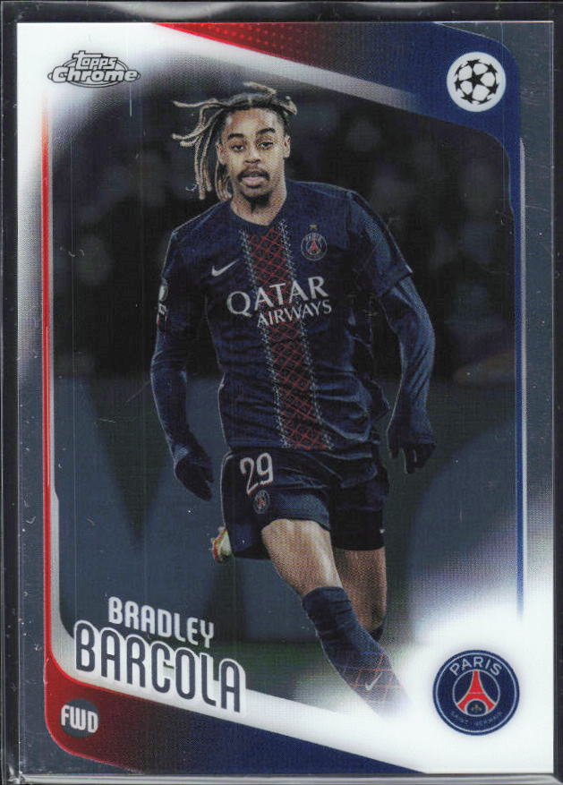 Bradley Barcola 2025-26 Chrome UEFA #63 – framsida