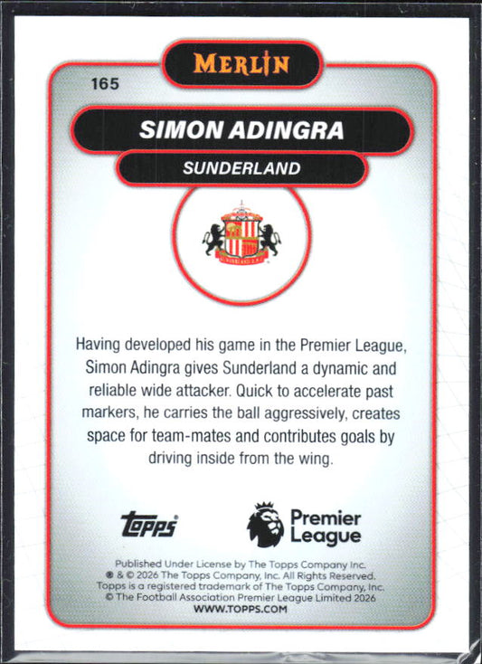 Simon Adingra 2026 Merlin Premier League #165 – baksida