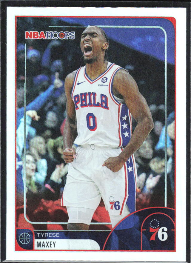 Tyrese Maxey 2025-26 NBA Hoops #258 – framsida