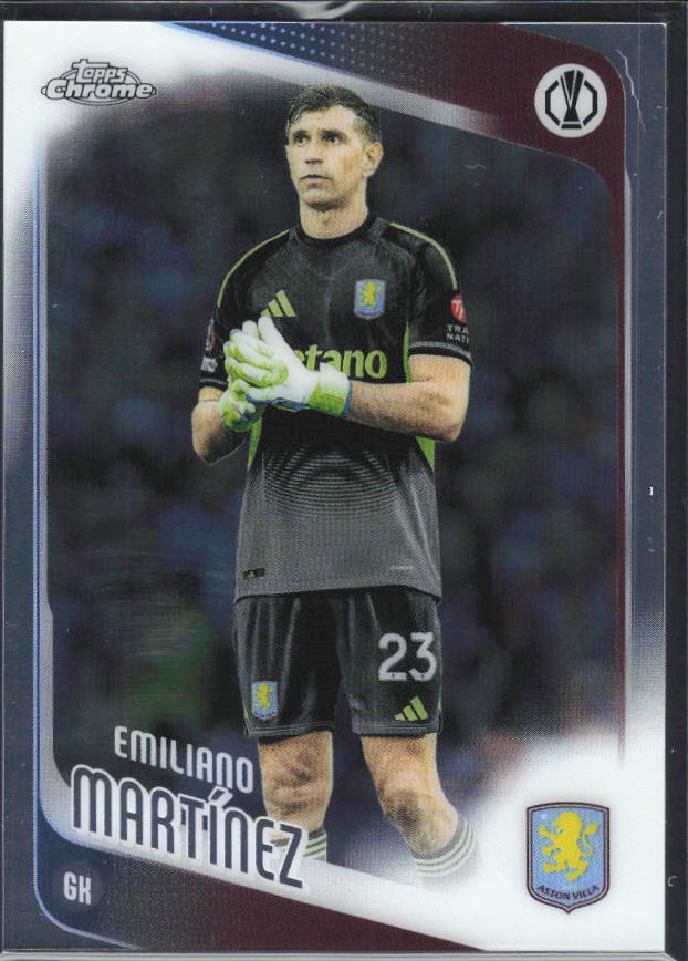 Emiliano Martínez 2025-26 Chrome UEFA #75 – framsida