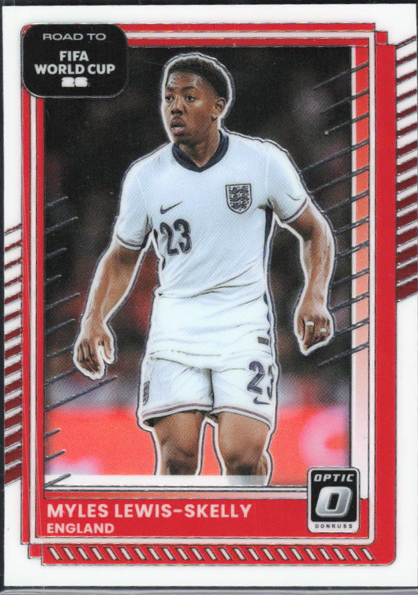 Myles Lewis-Skelly 2025-26 Donruss Road to FIFA WC Optic #72 – framsida