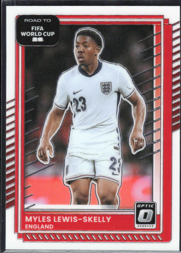 Myles Lewis-Skelly 2025-26 Donruss Road to FIFA WC Optic #72 – framsida
